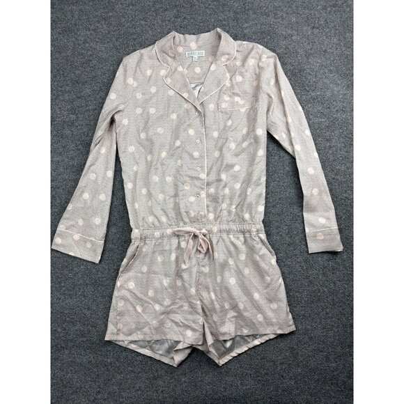 PJ Salvage Digity Dots Romper Shorts Women's S Cinch Waist Button Front Luxury - Picture 1 of 8